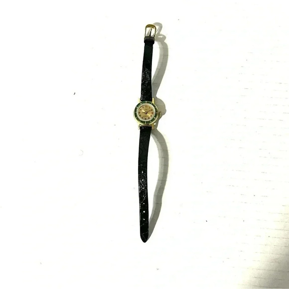 Vtg JAI 17 Jewels Shock Resistant Wrist Watch Swiss Base Metal Genuine Croc Band - Picture 2 of 10